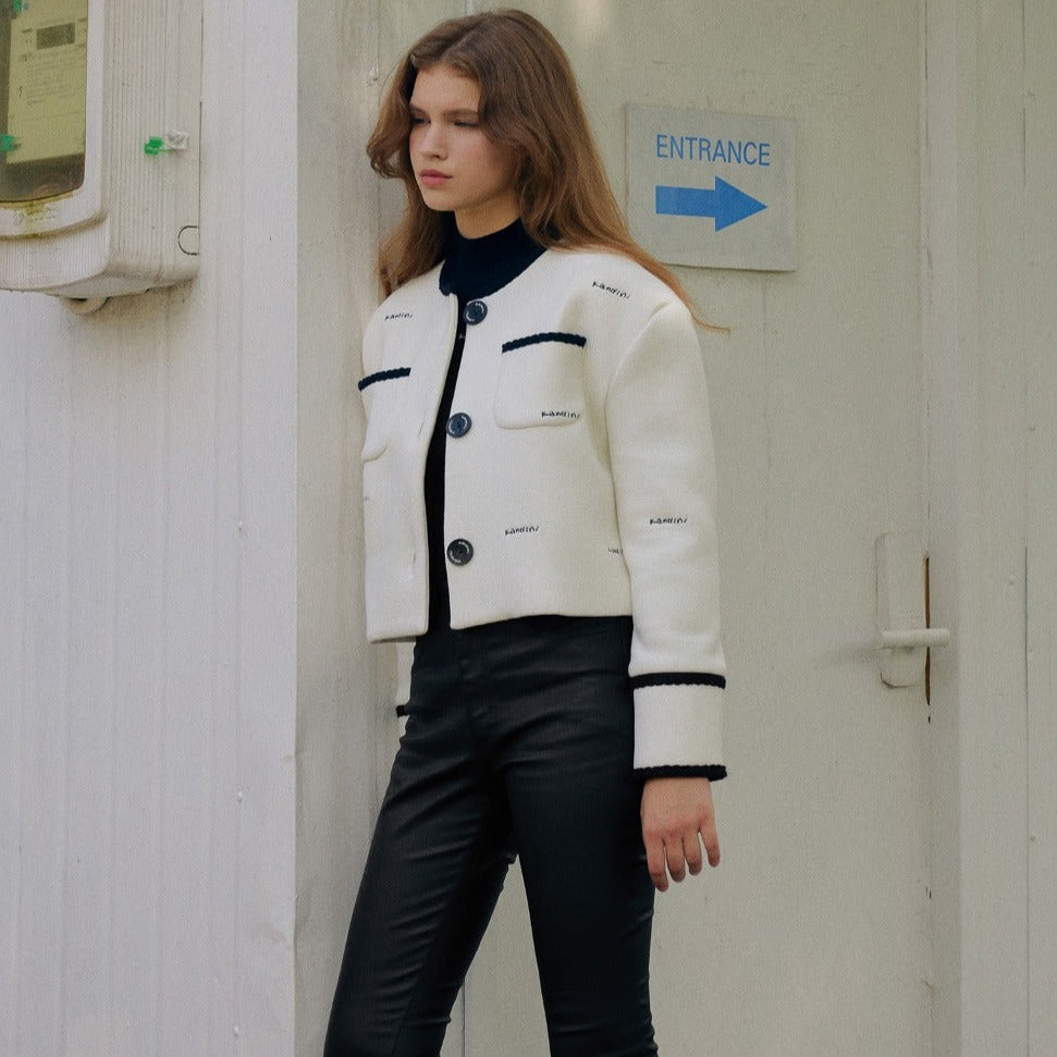 Ivory, Stretch Cropped Jacket – KOODSHOT