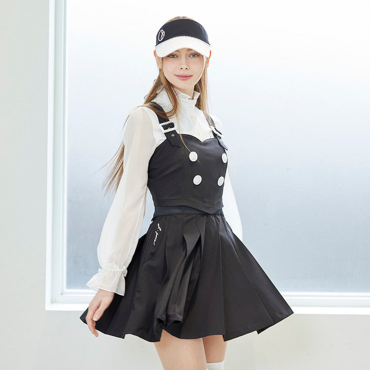 mimisoph ワンピース スカート suspenders skirt Zipper Design Skirt with Suspenders – axes femme from JAPAN