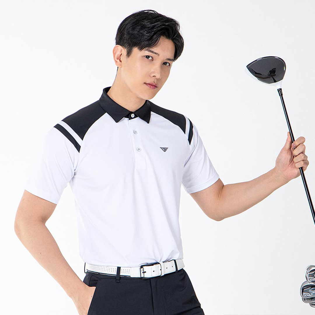 Men Golf Wear Short Sleeve Color Basic Top Shirt – KOODSHOT