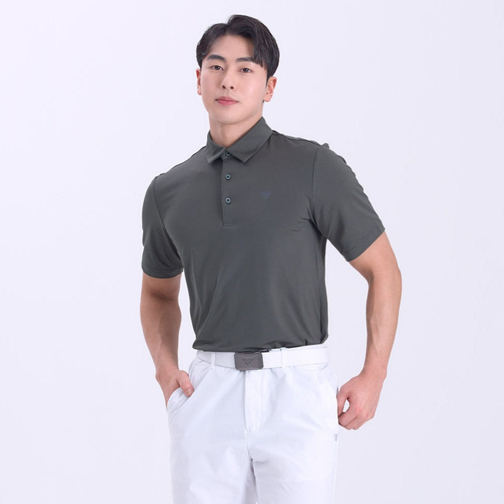 Charcoal Collared Short Sleeve Shirt