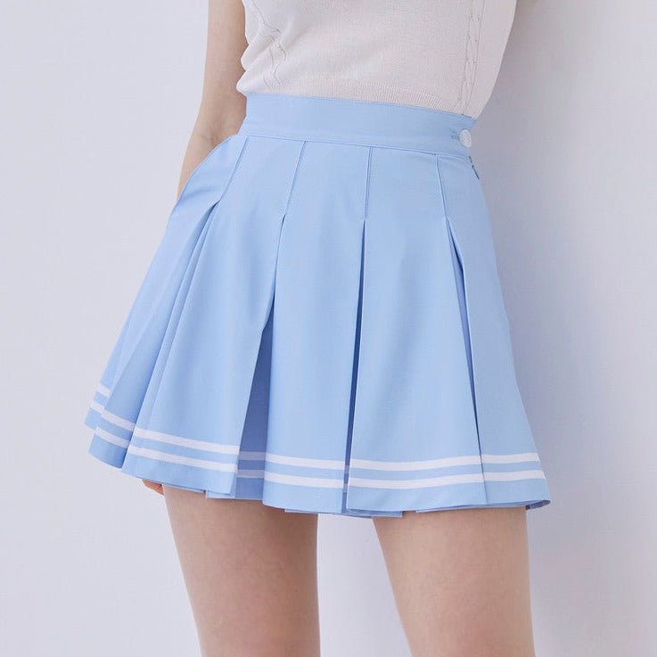 SkyBlue Tennis Line Color Skirt