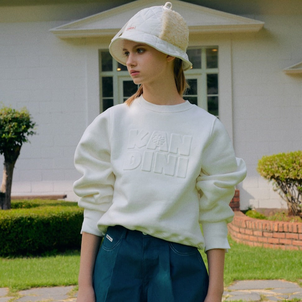 White, Embossed-logo SweatShirt