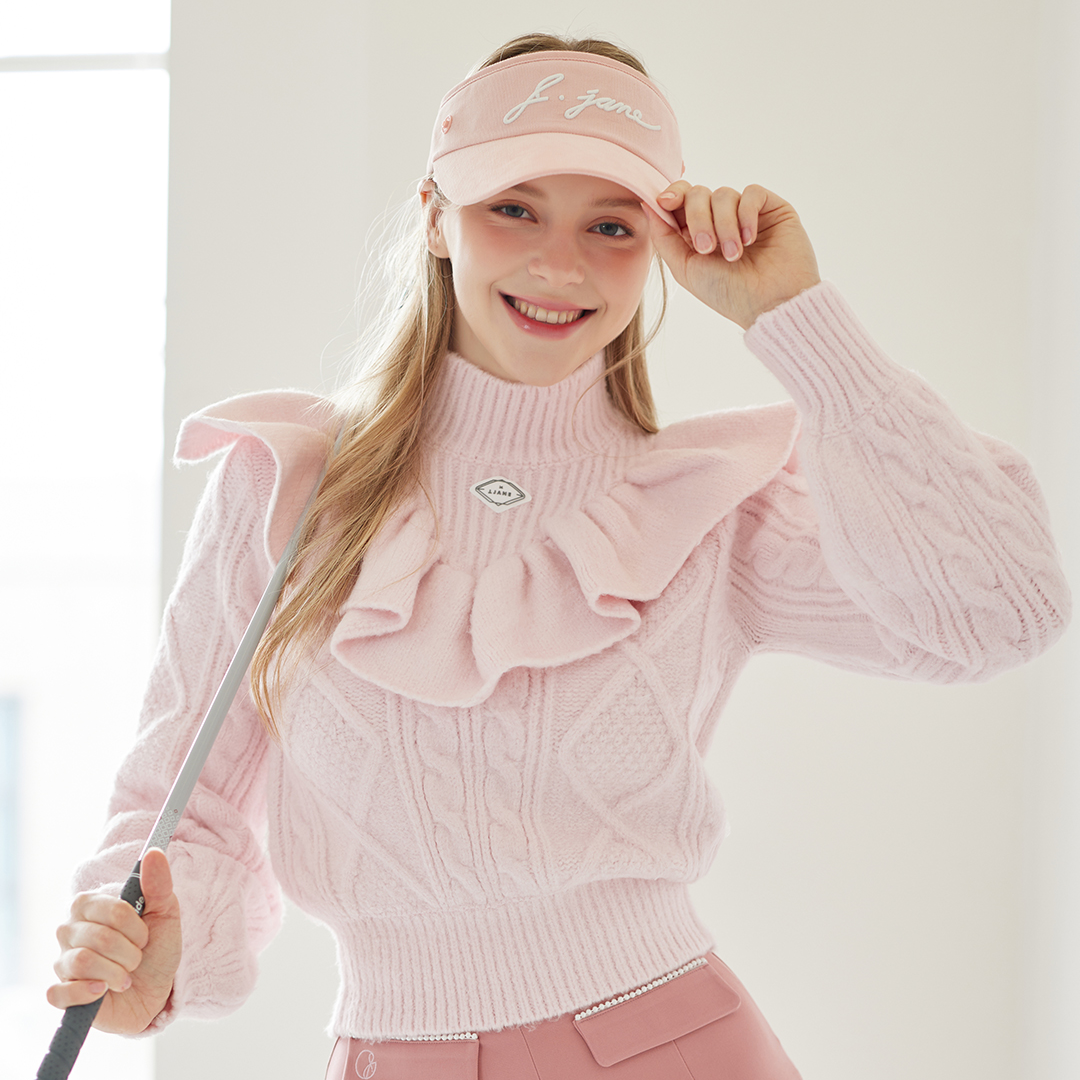 Light Pink Pastel Frill Knit Sweater