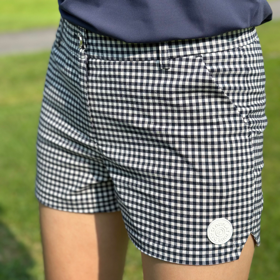 Checkered Elastic Waist Stretchy Shorts
