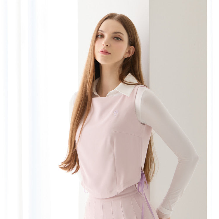 Pink Side Slit Vest
