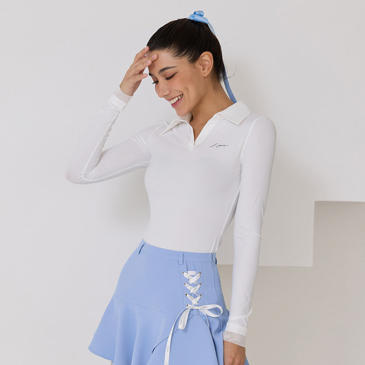 White Open Collar Cooling T-shirt – KOODSHOT