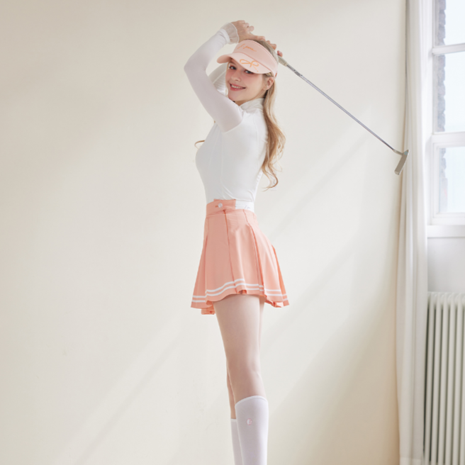 Peach Tennis Line Color Skirt