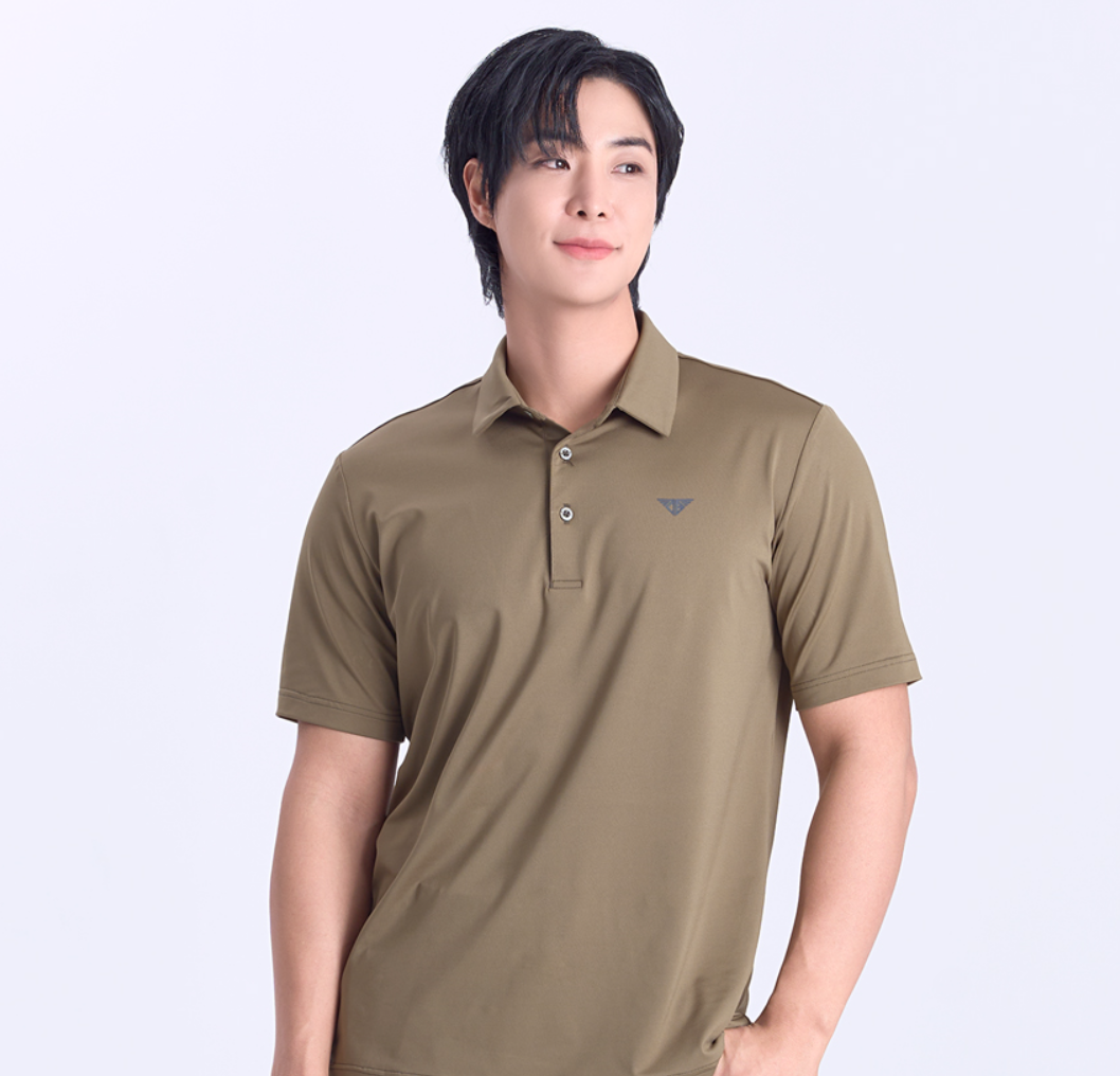 Khaki Collared Short Sleeve Shirt