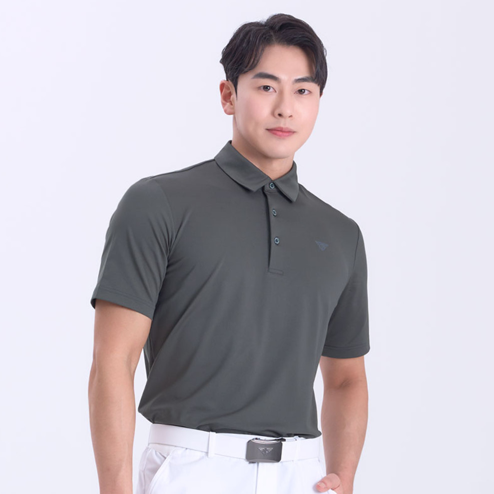 Charcoal Collared Short Sleeve Shirt