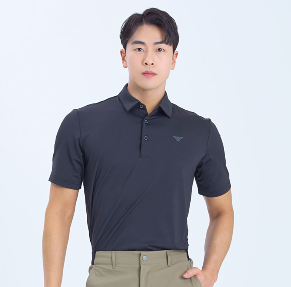 Black Collared Short Sleeve Shirt