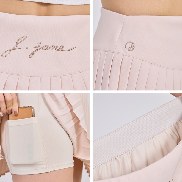 Beige Simple Pleats Skirt