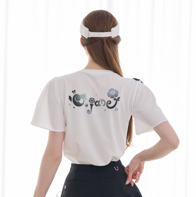 White Printed Half Sleeve T-shirt