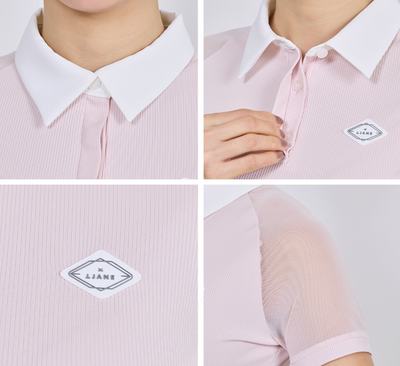 Pink Mesh Sleeve Raglan T-shirt