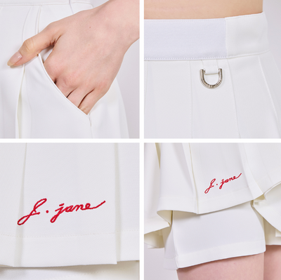 White Pleats Skirt Layered Pants