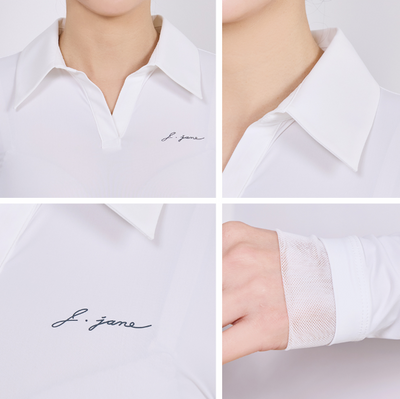 White Open Collar Cooling T-shirt