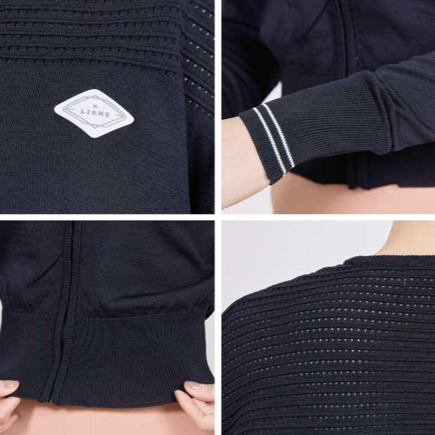 Black Summer V-neck Punching Cardigan