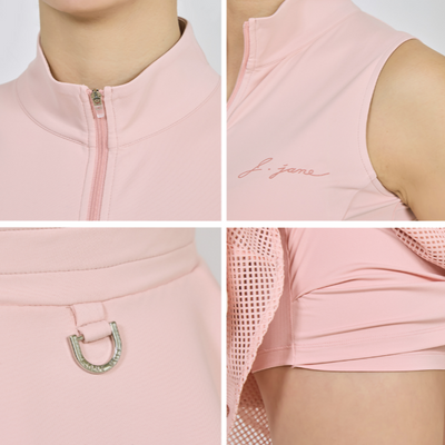 Pink Zipper Double Flared Dress
