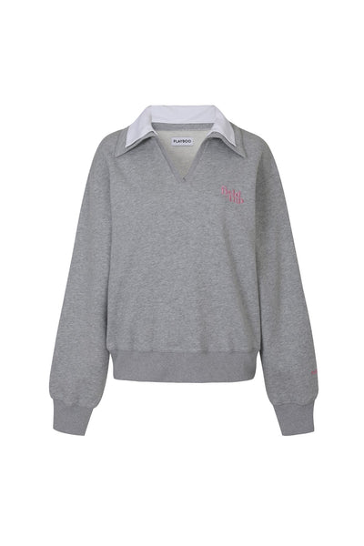 Grey Field Trip Collared Sweatshirt