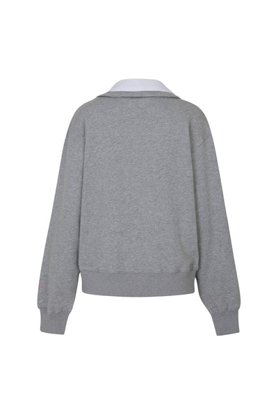 Grey Field Trip Collared Sweatshirt