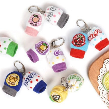 Fruit-Pattern Golf Two Ball Mini Keychain Pouch