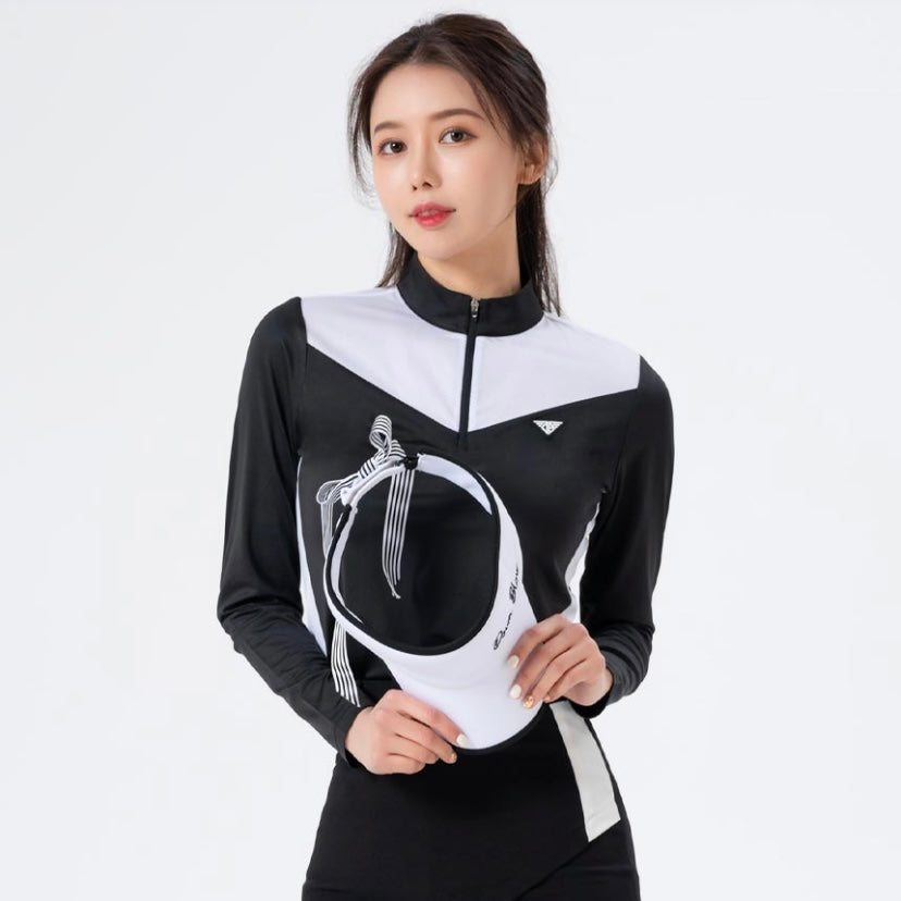 Black Mesh Long-Sleeved Shirt