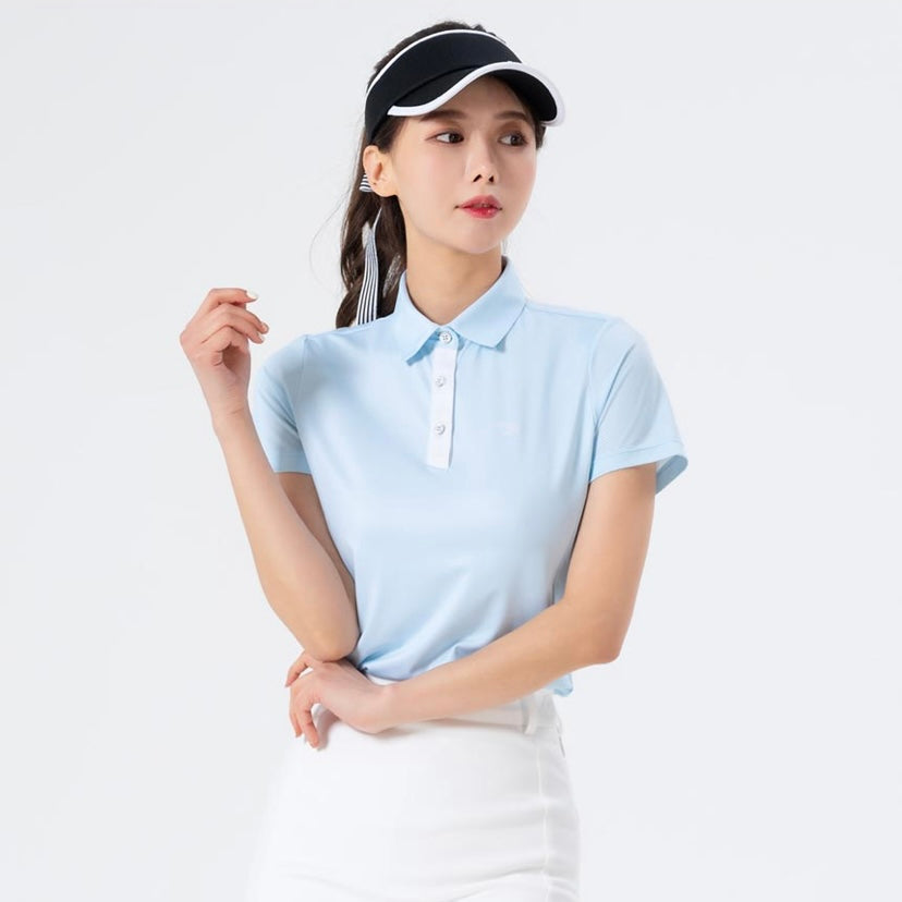 Sky Blue Mesh Short-Sleeved Shirt