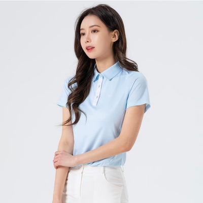 Sky Blue Mesh Short-Sleeved Shirt