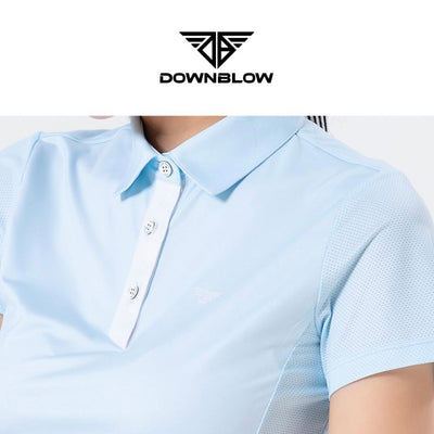 Sky Blue Mesh Short-Sleeved Shirt