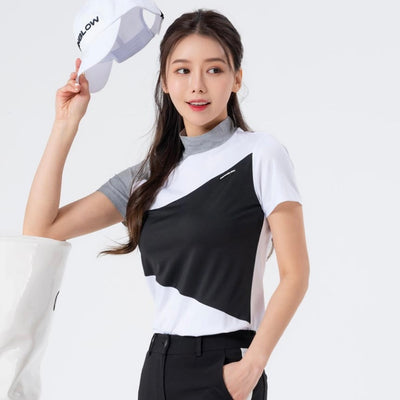 White Diagonal Coloring Short-Sleeved Shirt