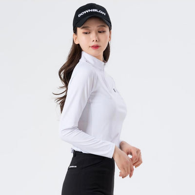 White Simple Mesh Long-Sleeved Shirt