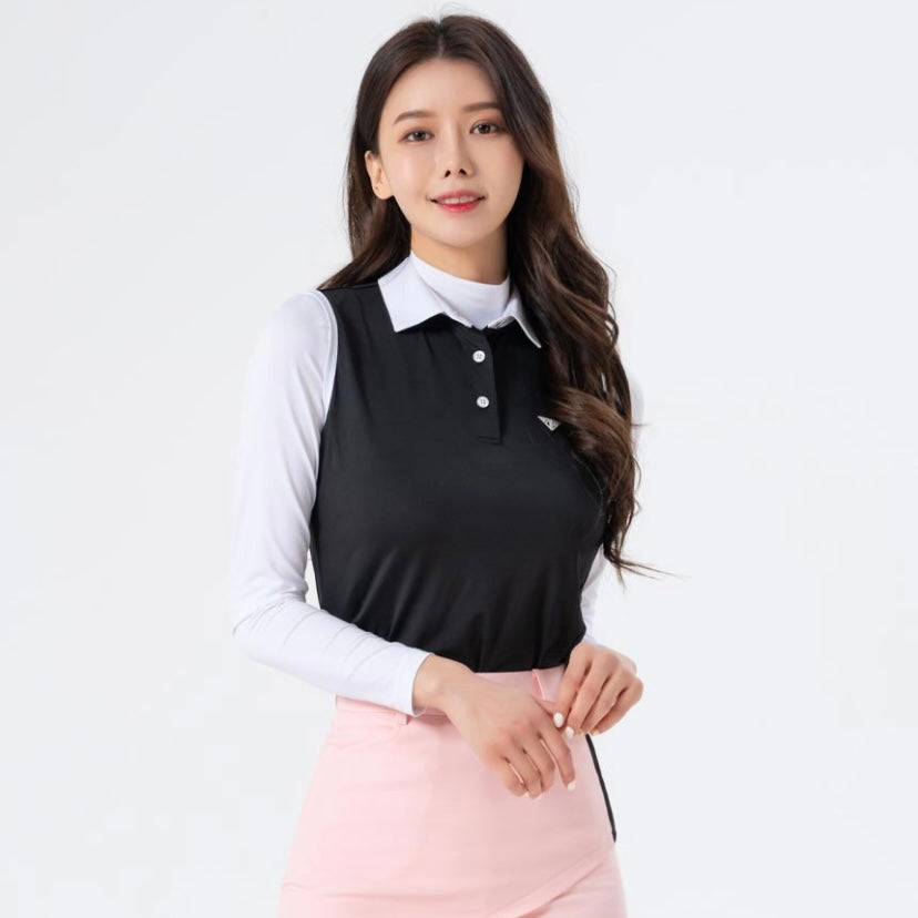 Black Simple Sleeveless Shirt