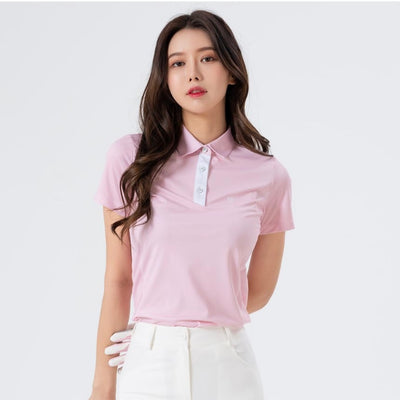 Pink Mesh Short-Sleeved Shirt