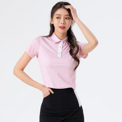 Pink Mesh Short-Sleeved Shirt