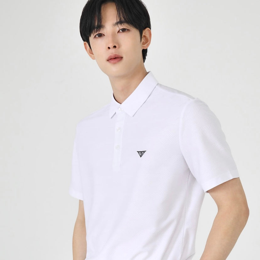 White Simple Color Collar Short-Sleeved T-shirt