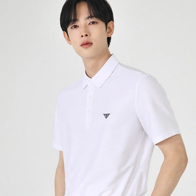 White Simple Color Collar Short-Sleeved T-shirt