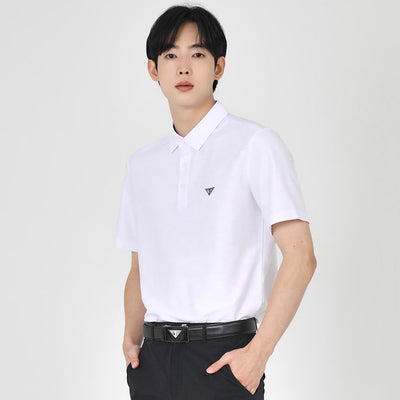 White Simple Color Collar Short-Sleeved T-shirt