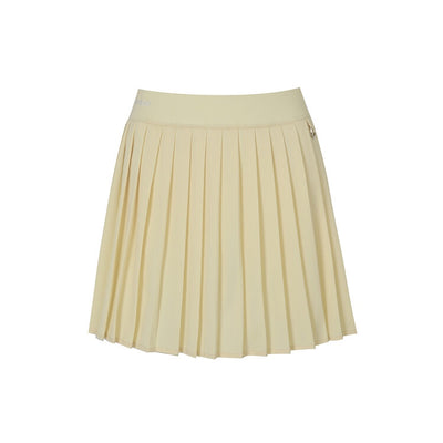 Lemon Pique Pleated Banding Skirt W/Inner Pants