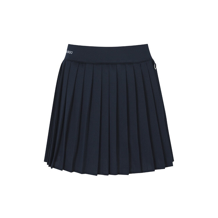 Navy Pique Pleated Banding Skirt W/Inner Pants