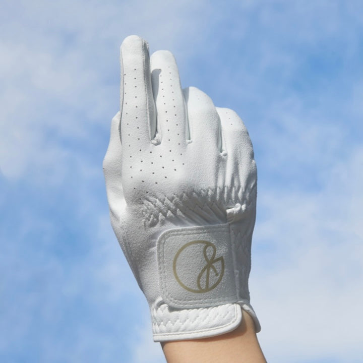 Beige Basic Half Sheep Skin Golf Gloves