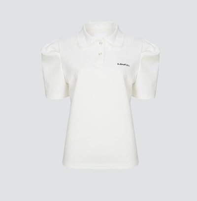 Ivory Polo shirts with Puff short sleeve