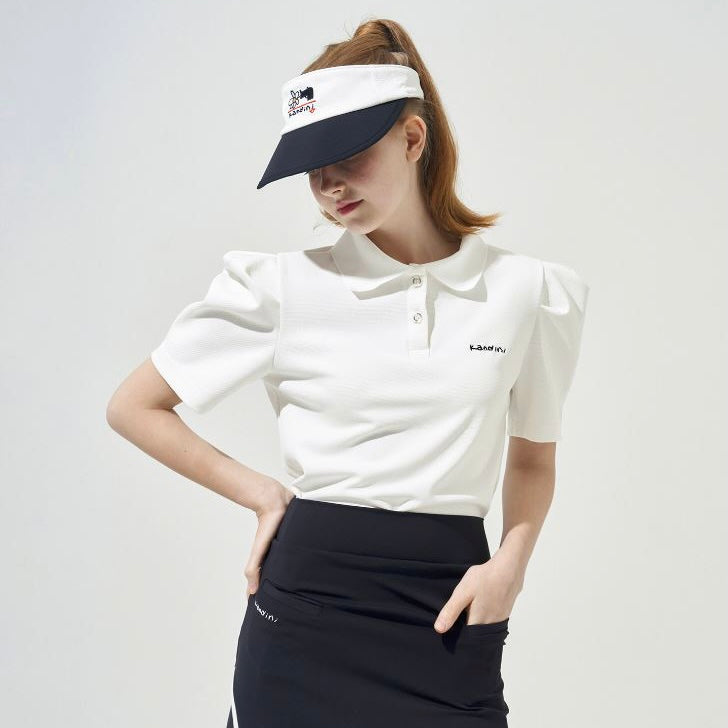 Ivory Polo shirts with Puff short sleeve