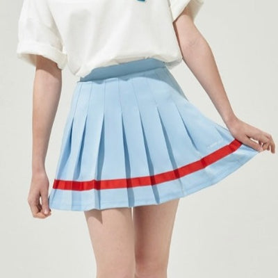 Skyblue Color line Plests Skirt