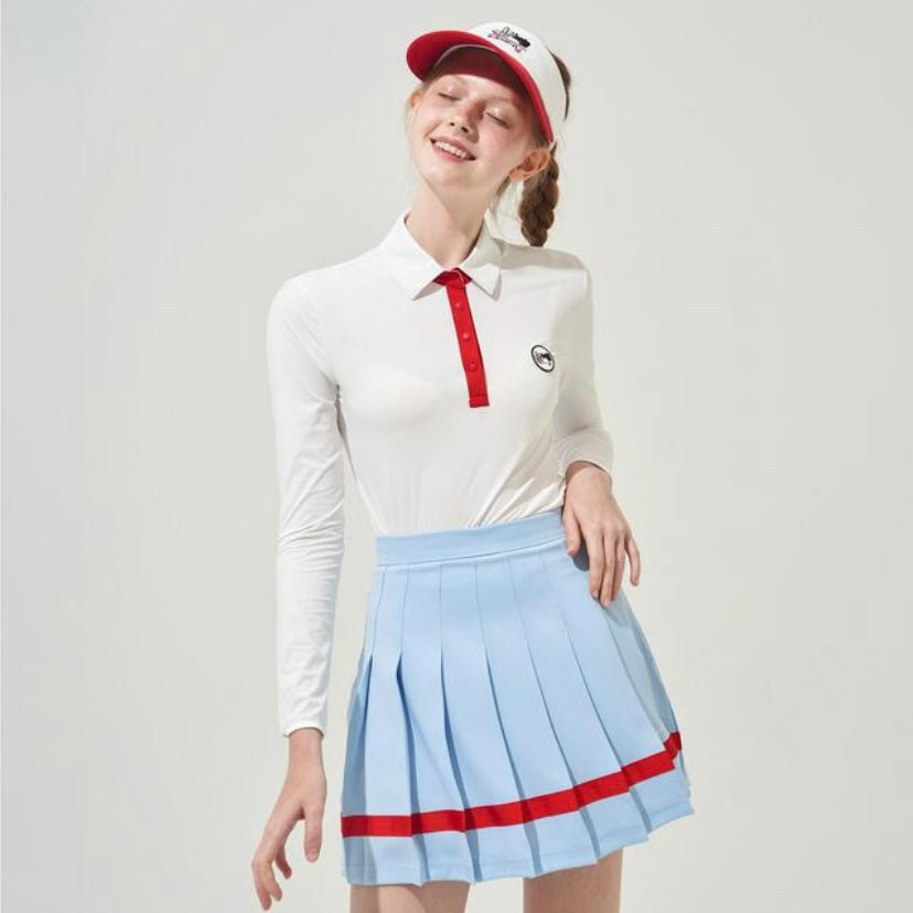 Skyblue Color line Plests Skirt