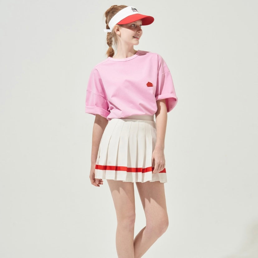 Cream Color line Plests Skirt