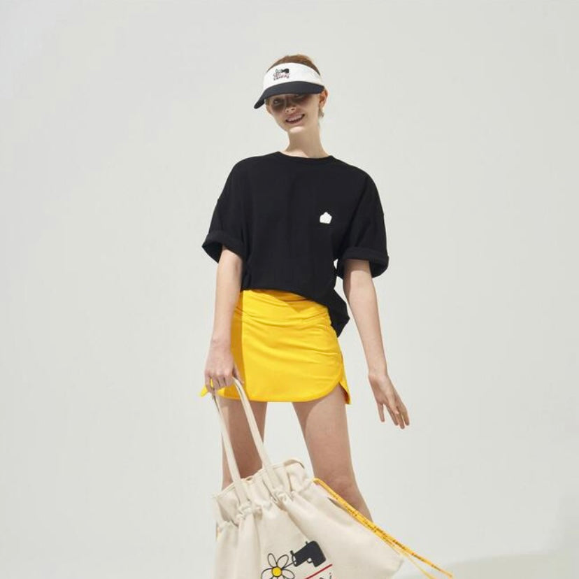 Yellow Stretch A-line Skirt