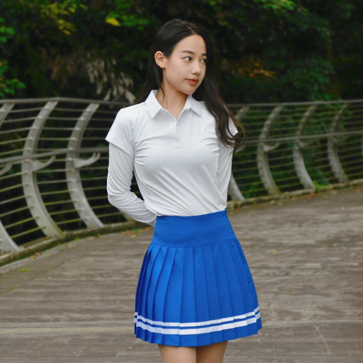 Blue Tape Pleats Field Skirt