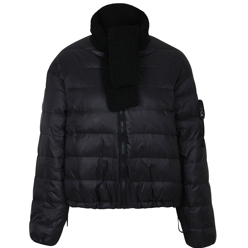 Black Reversible Duck Down Sherpa Puffer Jacket