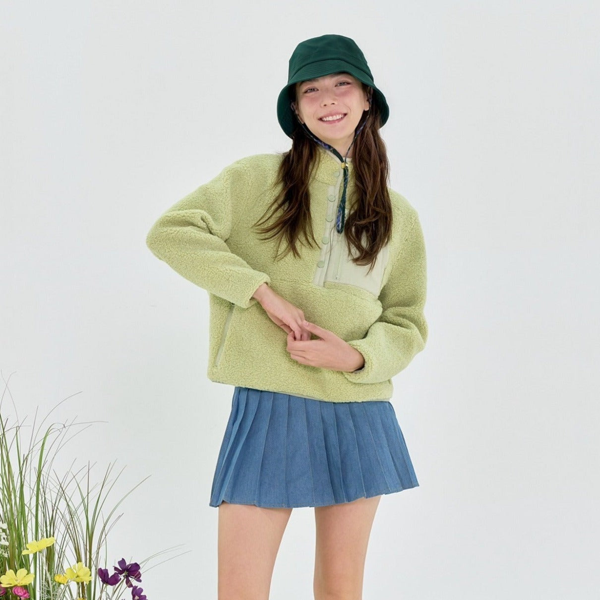 Pistachio Candy Sherpa Anorak Jacket