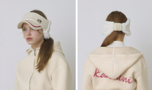 Cream, Knit Sun Visor