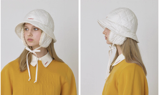 Ivory, Padded Ear-cover Bucket Hat